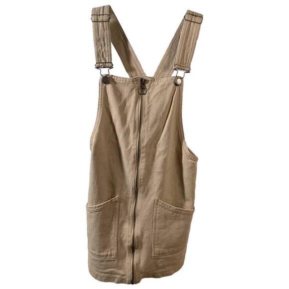 Kendal & Kylie Overall Skirt Khaki Color Size S - Picture 1 of 8